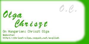 olga chriszt business card